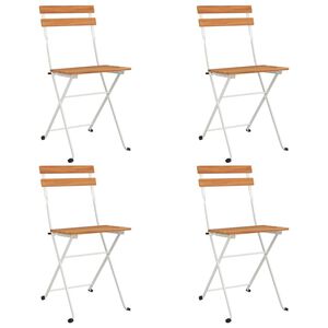 vidaXL Klappst&uuml;hle, 4 St&uuml;ck, Massivholz Akazie und Stahl