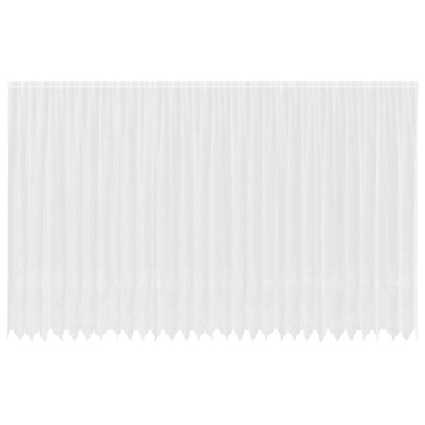 vidaXL Spitzenvorhang mit Vorh&auml;ngen Floral Wei&szlig; 300 x 750 cm Polyester