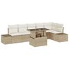 vidaXL Gartensofa-set 7 stk. Beige Poly-Rattan