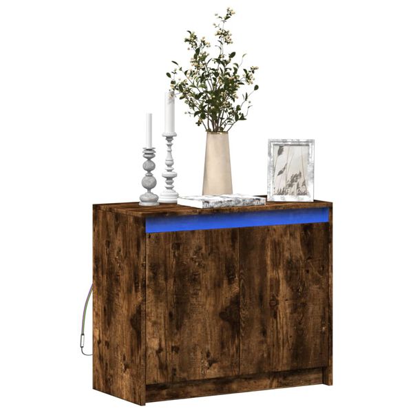 vidaXL LED-Sideboard Räuchereiche 72x34x61 cm Holzwerkstoff