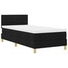 vidaXL Boxspringbett mit Kissen mit Kopfteil Schwarz 90 x 200 cm Stoff
