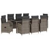 vidaXL Outdoortisch-Set 9 stk. Hellgrau und Dunkelgrau Poly-Rattan