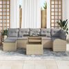 vidaXL Garten-Sofa-Set mit Kissen 8 pcs Beige und Hellgrau