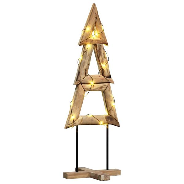 vidaXL Weihnachtsbaum mit Ständer Braun 120 cm Massivholz Teak