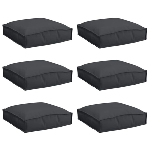 vidaXL Kissen 6 pcs Schwarz 40 x 40 x 8 cm Oxford-Stoff