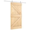 vidaXL Schiebet&uuml;r 100 x 210 cm Massives Kiefernholz Nat&uuml;rlich und Wei&szlig;