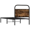 vidaXL Bettgestell ohne Matratze 75x190 cm Räuchereiche Holzwerkstoff