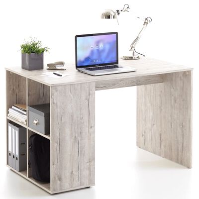 FMD Schreibtisch mit Regal 117×73×75 cm Sandeiche