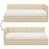vidaXL Eckbettgestell mit Matratze mit Kopfteil 2 pcs Creme Samt