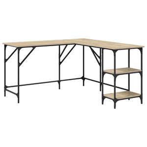 vidaXL Schreibtisch Sonoma-Eiche 139x139x75 cm Holzwerkstoff