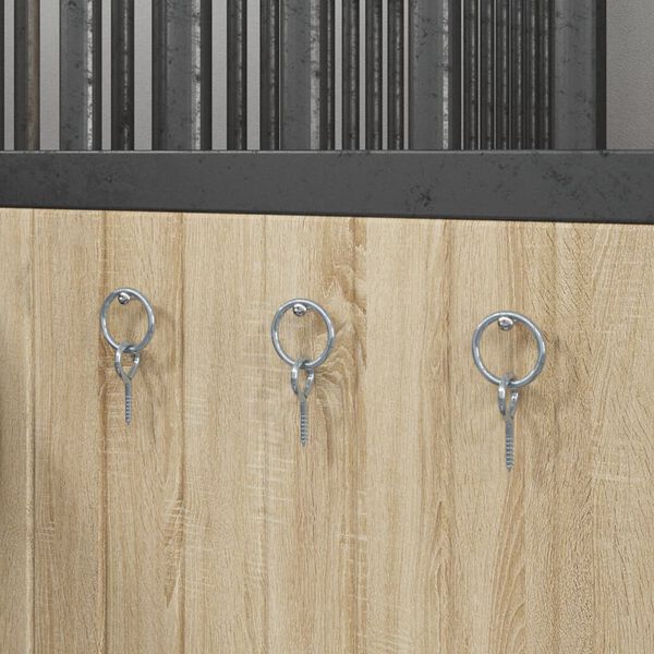 vidaXL Pferdeanbinderinge mit &Ouml;senschrauben 3 Stk. Silbern Stahl