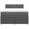 vidaXL Boxspringbett mit Matratze Dunkelgrau 160x200 cm Stoff