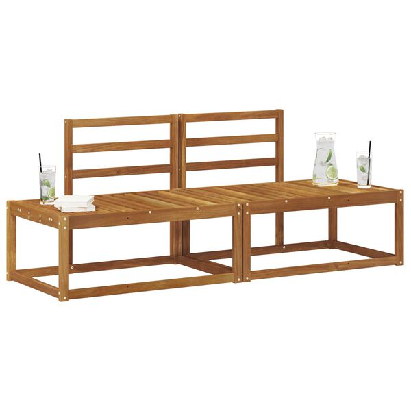 vidaXL Outdoor End Sofa 2 St&uuml;ck Natur 182,5 x 63 x 73 cm