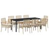 vidaXL Garten Essgruppe 9 pcs Beige Poly-Rattan