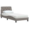 vidaXL Bett mit Matratze Taupe 90x200 cm Stoff