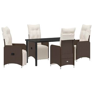 vidaXL Garten Essgruppe 5 stk. Braun Poly-Rattan
