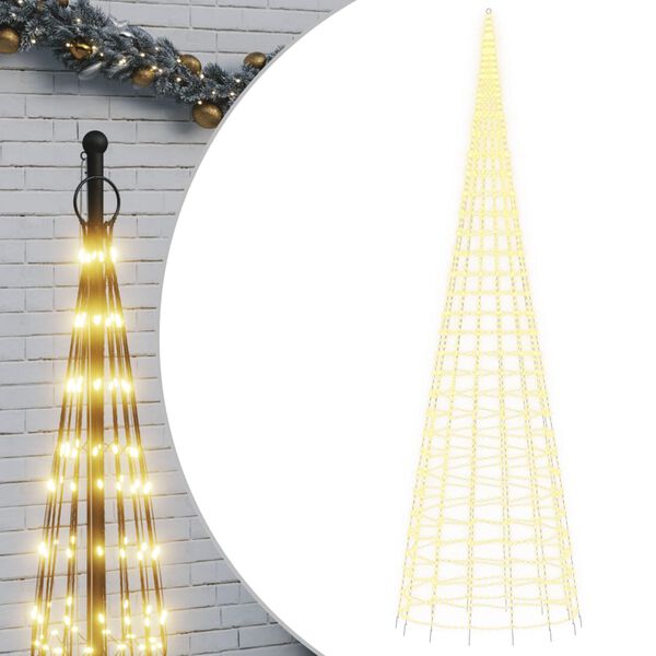 vidaXL LED-Weihnachtsbaum f&uuml;r Fahnenmast 3000 LEDs Warmwei&szlig; 800 cm