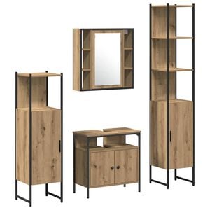 vidaXL Badezimmerm&ouml;bel-Set 4 stk. Artisan-Eiche 33 x 33 x 185,5 cm