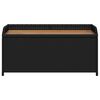 vidaXL Bank mit Stauraum Schwarz 100x50x52 cm Poly Rattan Akazienholz