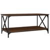vidaXL Couchtisch Braun Eichen-Optik 100x50x45 cm Holzwerkstoff Eisen