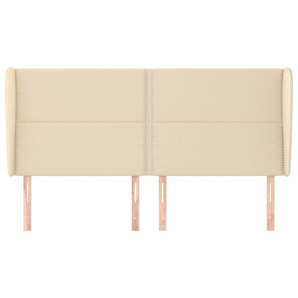 vidaXL Kopfteil mit Ohren Creme 203x23x118/128 cm Stoff