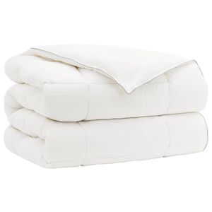 vidaXL Bettdecke 200x220 cm Winter 450 GSM Australische Wolle Wei&szlig;