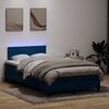 vidaXL Boxspringbett mit Matratze & LED Dunkelblau 120x210 cm Samt