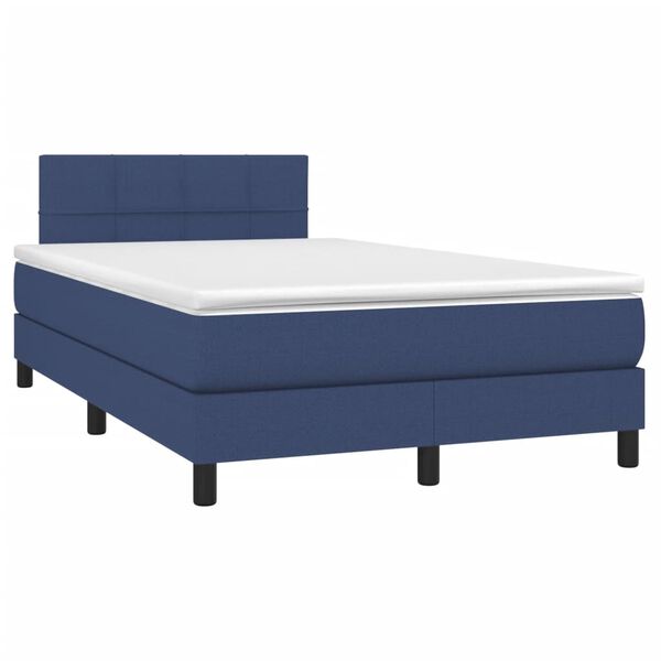 vidaXL Boxspringbett mit Matratze Blau 120x190 cm Stoff
