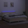 vidaXL Boxspringbett mit Matratze & LED Creme 180x200 cm Stoff