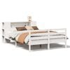 vidaXL Massivholzbett mit Regal ohne Matratze Wei&szlig; 140x190 cm Kiefer
