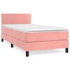 vidaXL Boxspringbett mit Matratze Rosa 90x190 cm Samt