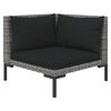 vidaXL 13-tlg. Garten-Lounge-Set mit Kissen Poly Rattan Dunkelgrau