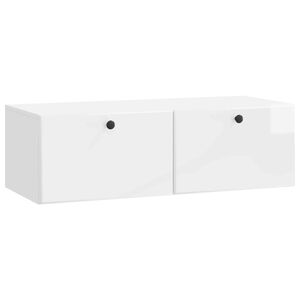 vidaXL Wandmontierter TV-Schrank 98 x 41 x 30 cm Hochglanz Wei&szlig;