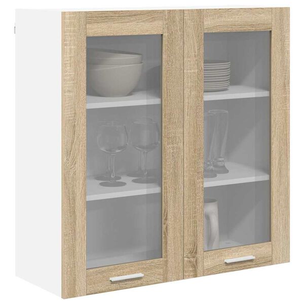 vidaXL H&auml;ngeschrank mit T&uuml;r Sonoma-Eiche 80 x 31 x 80 cm Holzwerkstoff