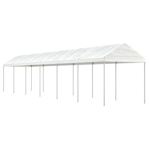 vidaXL Pavillon mit Dach Wei&szlig; 13,38x2,28x2,69 m Polyethylen