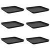 vidaXL Quadratisches Blumentablett 6 pcs Schwarz 32 x 32 x 2,5 cm