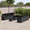 vidaXL Gartensofa-set mit Kissen 12 pcs Schwarz Poly-Rattan