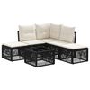 vidaXL Gartensofa-set 6 stk. Schwarz Poly-Rattan
