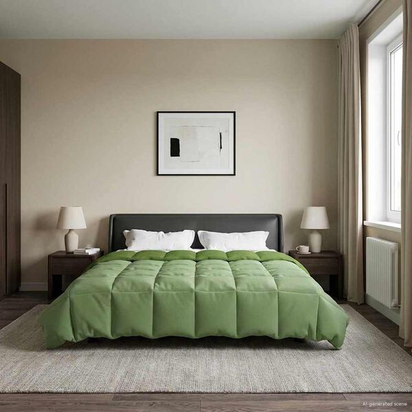 vidaXL Sommerdecke Gepolstert Gr&uuml;n 200 x 240 cm Mikrofaser