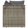vidaXL 3-tlg. Garten-Lounge-Set mit Kissen Grau Poly Rattan