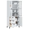 vidaXL Highboard VIKEN Weiß 80x40x190 cm Massivholz Kiefer