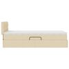 vidaXL Bett mit Stauraum und LED mit Matratze Creme 90 x 190 cm Stoff