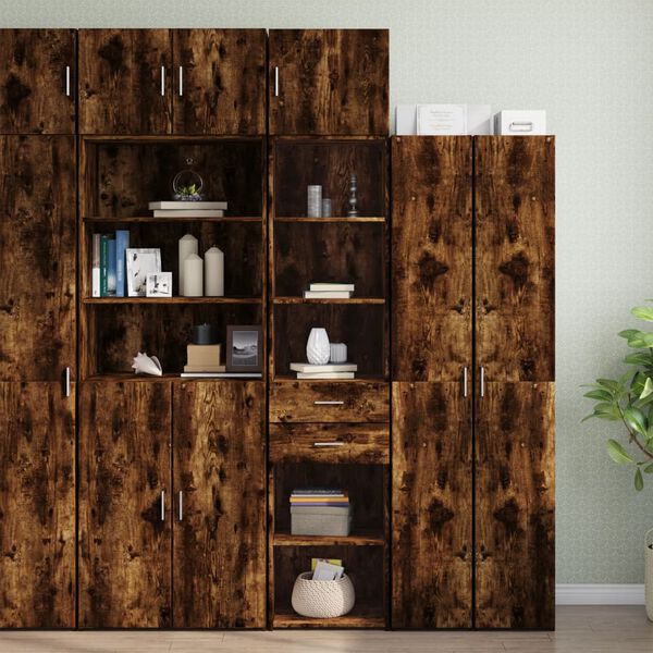 vidaXL Hochschrank Schmal R&auml;uchereiche 45x42,5x225 cm Holzwerkstoff