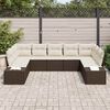 vidaXL Gartensofa-set mit Kissen 9 pcs Braun Poly-Rattan
