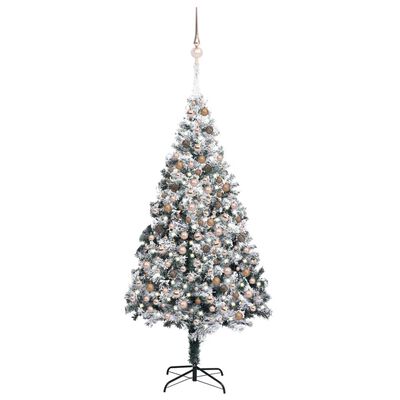 vidaXL Künstlicher Weihnachtsbaum mit Beleuchtung & Kugeln Grün 240 cm
