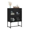 vidaXL Beistellschrank mit Glast&uuml;ren Schwarz 69x37x100 cm