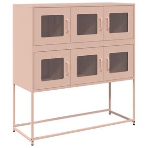 vidaXL Sideboard Rosa 100,5x39x107 cm Kaltgewalzter Stahl