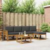 vidaXL Outdoor-Sofagarnitur mit Kissen 6 pcs Natur und Anthrazit