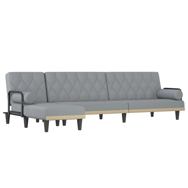 vidaXL Schlafsofa in L-Form Hellgrau 260x140x70 cm Stoff