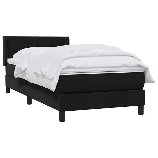 vidaXL Boxspringbett mit Matratze Schwarz 90x220 cm Samt
